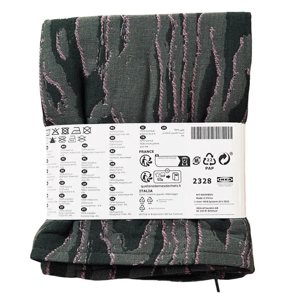 IKEA TANDMOTT Green & Pink Jacquard-Woven Pillow Cover 20